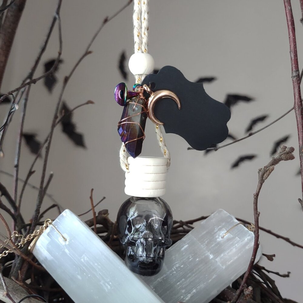 Witchy Snow Fae Skull Diffuser Bubble Gum Candy Floss Scent Car Air Freshener